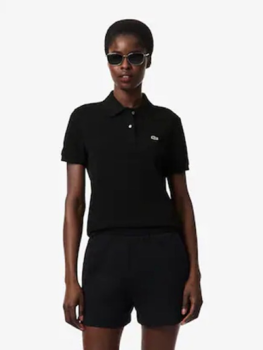 Lacoste Women's Black Short-Sleeve Polo